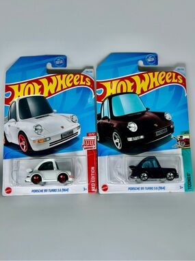 Hot Wheels Porsche Lot Of 2x - Porsche 911 Turbo 3.6 964 Black & Red Edition NEW